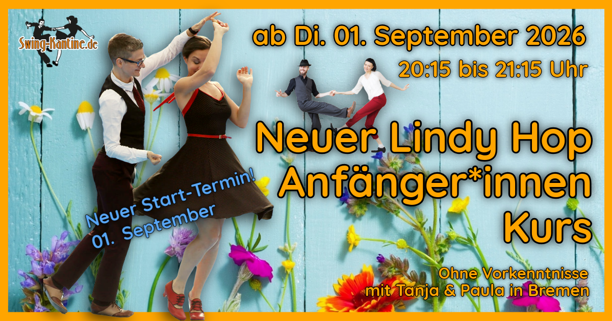 Werbebild Lindy Hop Anfänger:innen-Workshop der Swing-Kantine