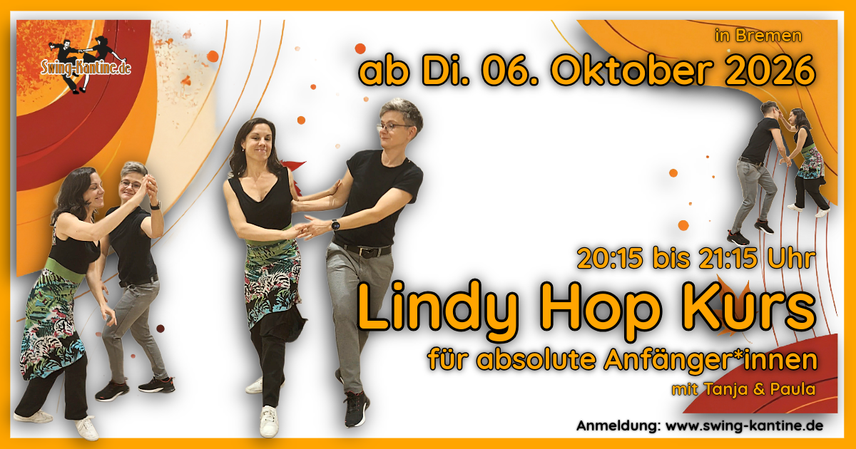 Werbebild Lindy Hop Anfänger:innen-Workshop der Swing-Kantine